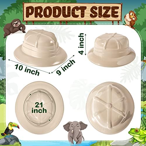 Hillban 48 Pcs Safari Hats for Kids Party Supplies