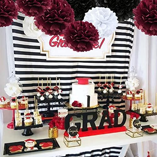 JIANGCHENG 12pcs Tissue Paper Pom Poms Wedding Birthday Decorations