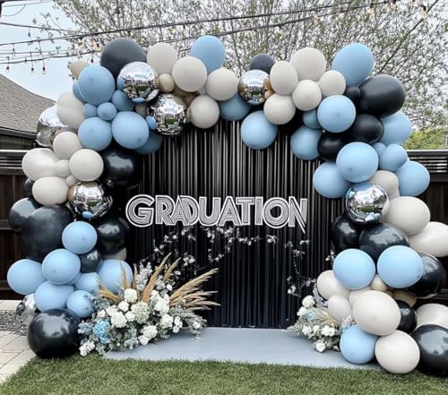 Dusty Blue Double Stuffed Balloons Set for Party Decorations