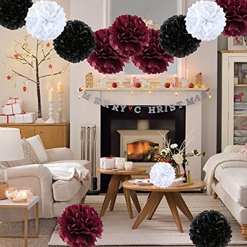 JIANGCHENG 12pcs Tissue Paper Pom Poms Wedding Birthday Decorations