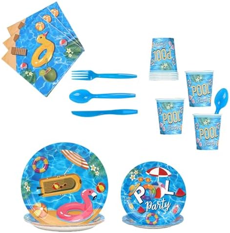 117Pcs Summer Pool Themed Birthday Party Decor Set