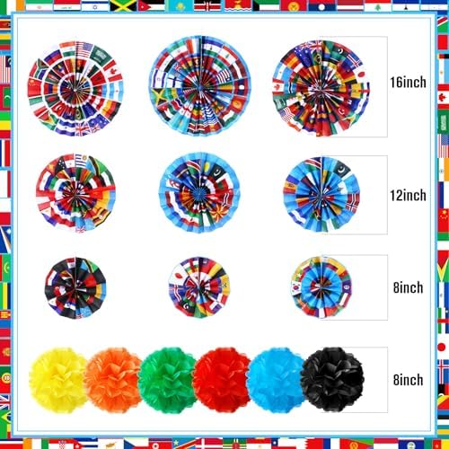Outus 21 Pcs International Flags Classroom Decorations