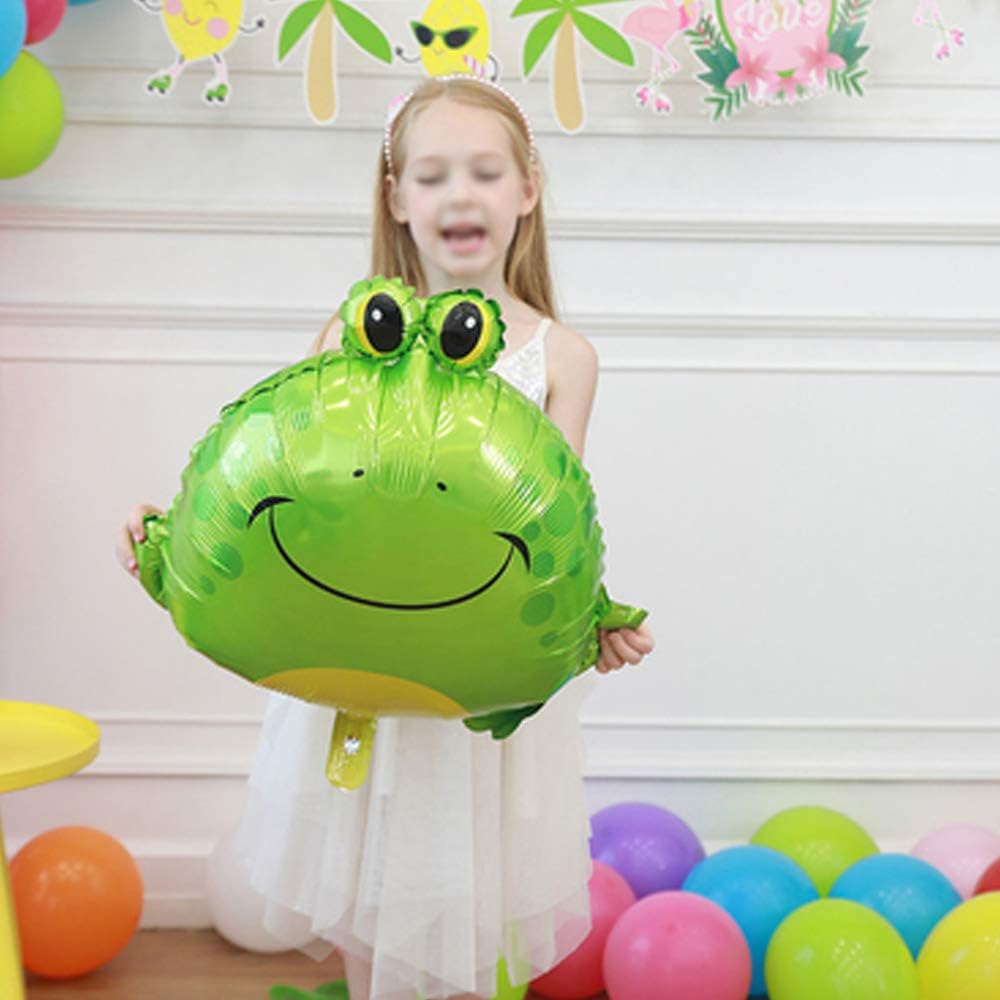 Frog Balloons Green Large Inflatable Foil Mylar Balloons 5PCS
