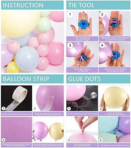 Pastel Balloons Garland Arch Kit 143pcs Rainbow Birthday Party Decoration
