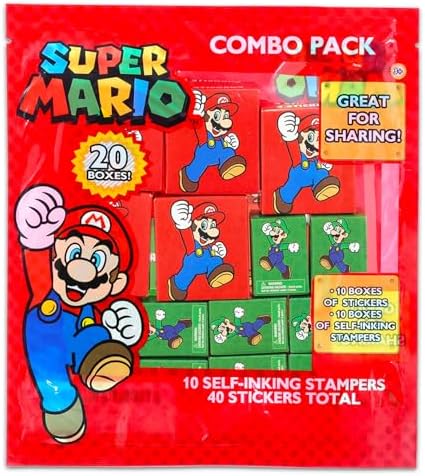 Super Mario Party Favors Bulk Set with 60 Pieces