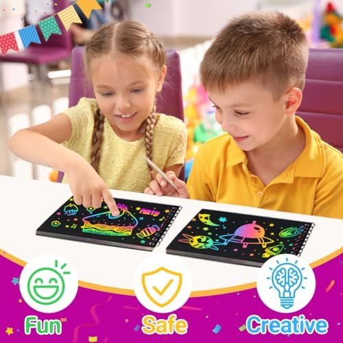 Pigipigi Kids Scratch Art Craft Kit 16 Pack