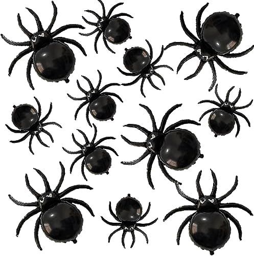 12PCS Halloween Spider Balloons - 33 Giant and 172 Small Foil Balloons