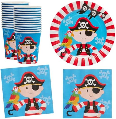 Pirate Party Supplies Set for Boys - 72 Pieces
