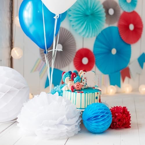PATIKIL 4 Navy Blue Tissue Pom Poms Flowers 20 Pack
