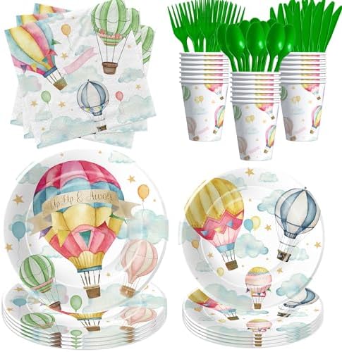 Hot Air Balloon Party Tableware Set for 24 Guests