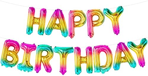 KatchOn Rainbow Happy Birthday Balloon Letters 16 Inch