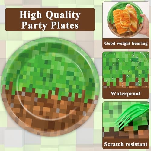 200Pcs Mining Themed Party Tableware Set