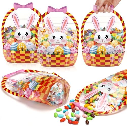 Fuutreo 50 Pcs Easter Gift Bags with Handles