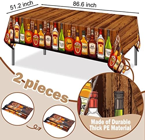 Whiskey Party Tablecloths 2Pcs Decor for Birthday Events