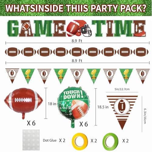 Football Theme Party Supplies Game Time Banners