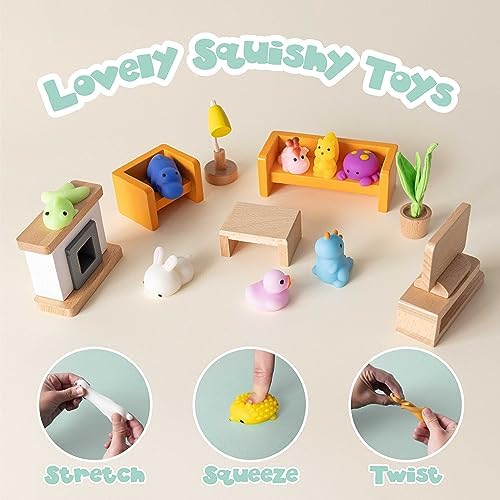 80 Piece Mochi Squishy Toy Pack for Kids Party Favors - BONNYCO