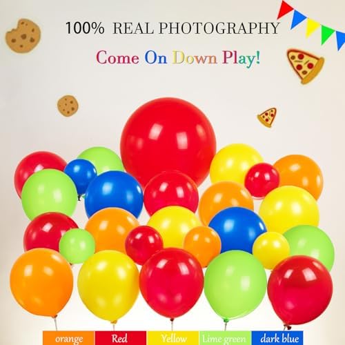 Cartoon Street Party Decorations with Foil Balloons and Stickers