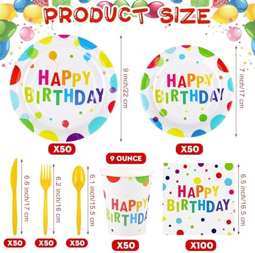 400 Piece Happy Birthday Party Supplies Set