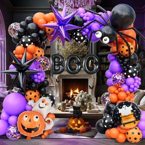 157Pcs Halloween Balloon Garland Arch Kit