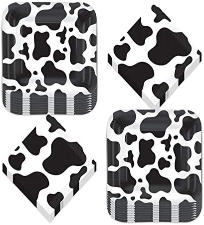 Cow Print Party Supplies - 16 Piece Set