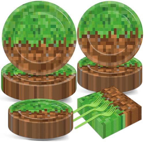 200Pcs Mining Themed Party Tableware Set