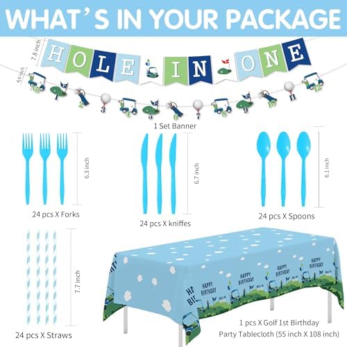 Golf Theme Hole In One Birthday Party Supplies