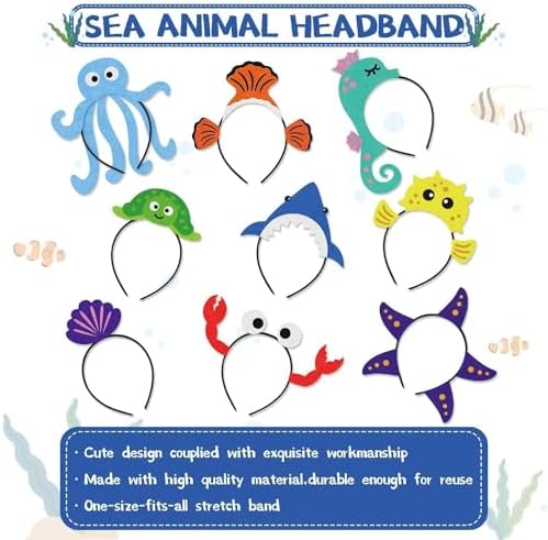 Ciyvolyeen 12Pcs Sea Animal Party Headbands