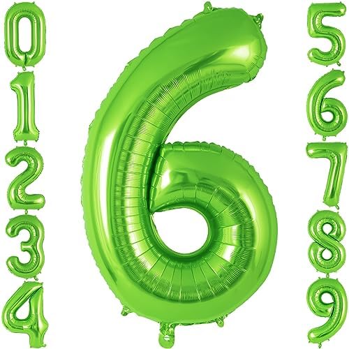 Green Number 6 Balloon 40 Inch Jumbo Birthday Decoration