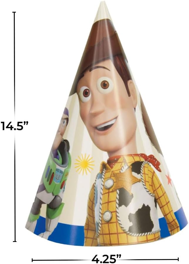 Unique Disney Toy Story 4 Party Cone Hats - 8 Pcs
