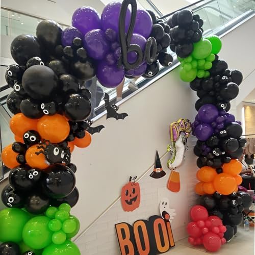 Halloween Balloons Set 50Pcs Black Purple Orange Green 12inch