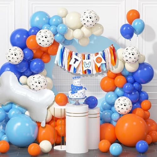 SULICRE Two High Chair Banner Cartoon Blue Dog 2nd Birthday