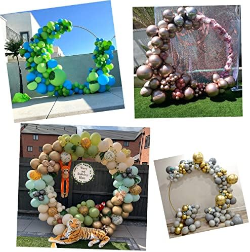 LANGXUN 72ft Black Metal Balloon Arch Kit for Events