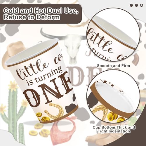 120PCS Western Cowboy Themed Party Plates for Kids 1st Birthday