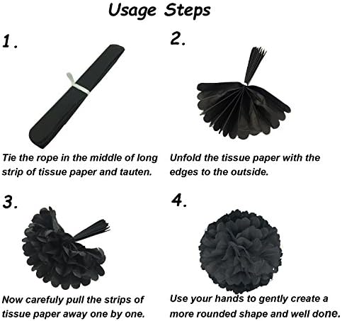Hanging Paper Fan Set with Pom Poms and Honeycomb Balls