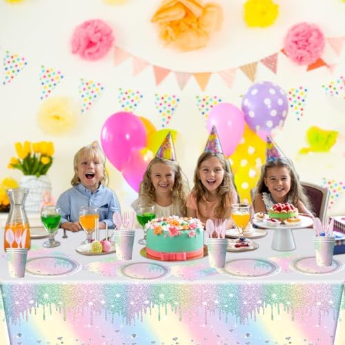 81Pcs Iridescent Diamond Party Tableware Set