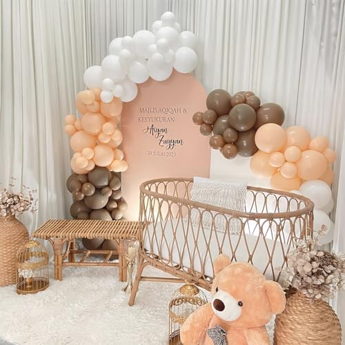 PatiCool 12 Inch 100pcs Nude Balloons with Ribbons
