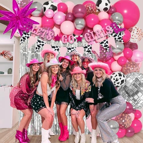 137Pcs Cowgirl Party Decor Kit with Balloons and Arch