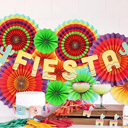 LRCXL 12PCS Colorful Party Paper Fans Set