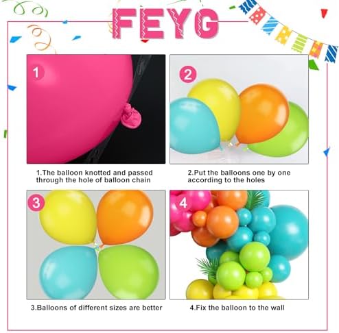 120 Pcs Summer Tropical Balloon Arch Kit