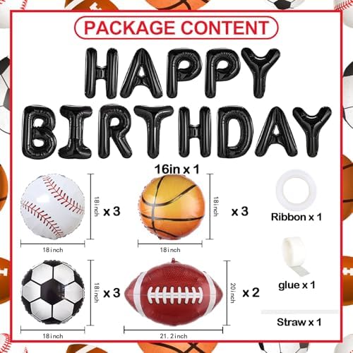 Ushinemi Sports Birthday Balloon Decorations