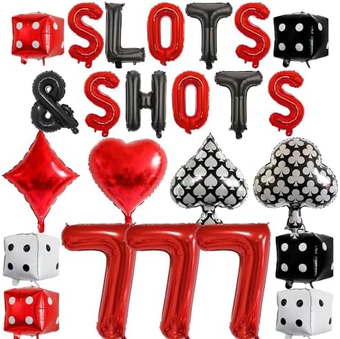Casino Theme Balloons 24Pcs for Poker Party Decor