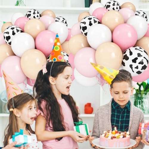 12 Inch Pastel Pink Cow Print Latex Balloons Pack of 50