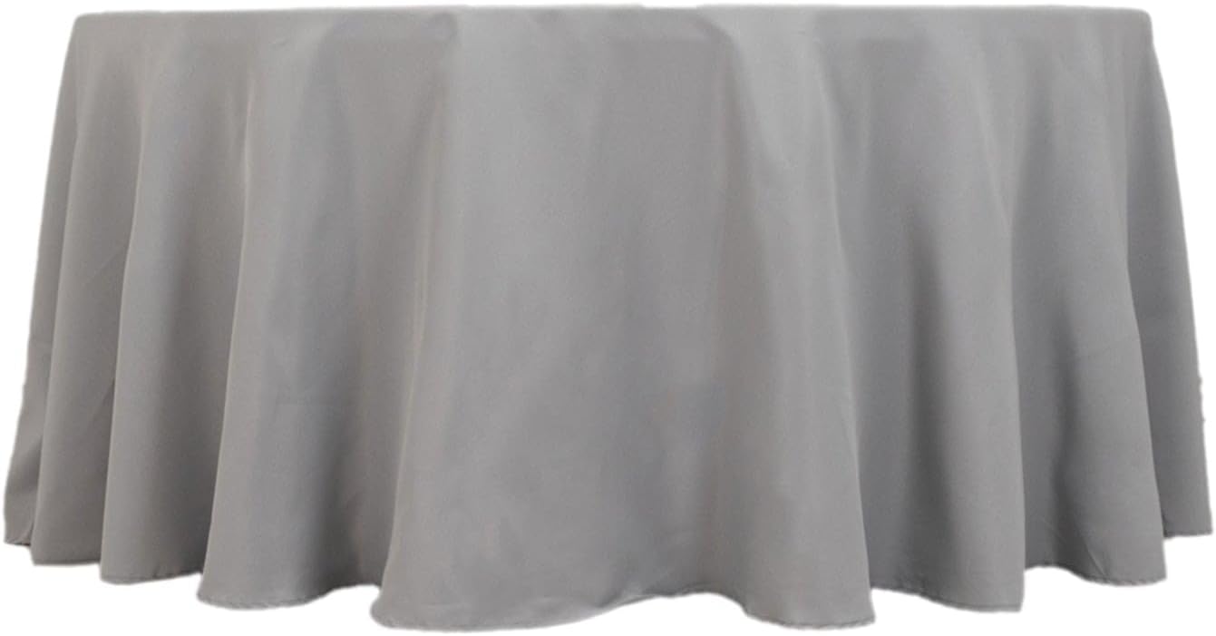 Balsa Circle 120 Inch Silver Round Tablecloth