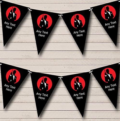 James Bond Red Black Personalized Bunting Banner