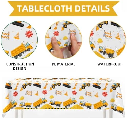 Construction Party Decor Kit Set with Balloons and Backdrop