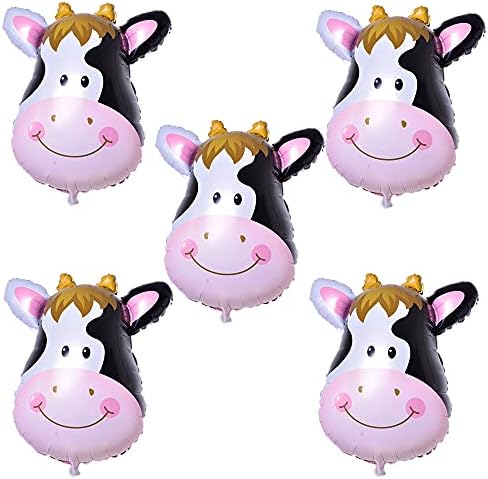 Cow Shaped Foil Balloons 5PCS for Birthday Party Decor