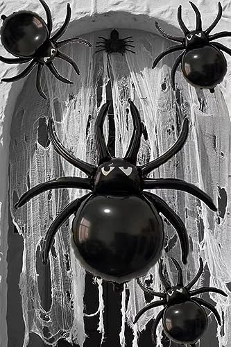 12PCS Halloween Spider Balloons - 33 Giant and 172 Small Foil Balloons