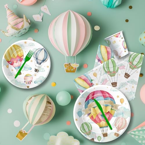 Hot Air Balloon Party Tableware Set for 24 Guests