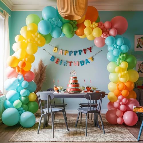 120 Pcs Summer Tropical Balloon Arch Kit