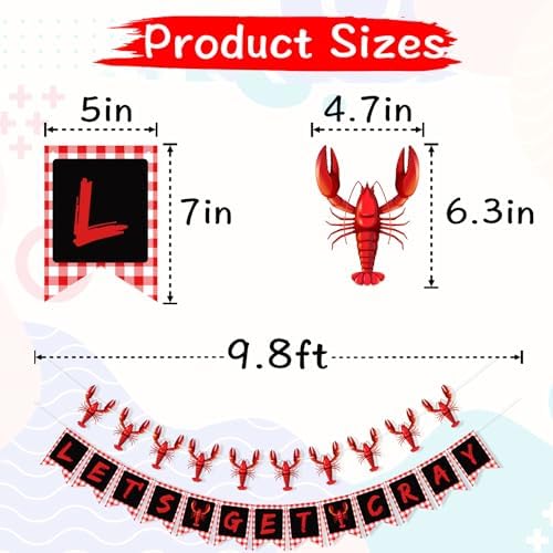 Lets Get Cray Banner for Crawfish Party Decorations